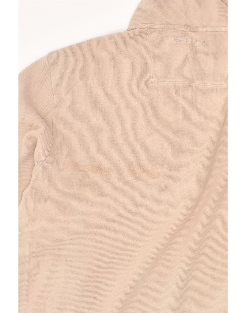 BEN SHERMAN Mens Zip Neck Jumper Sweater Medium Beige Cotton | Vintage Ben Sherman | Thrift | Second-Hand Ben Sherman | Used Clothing | Messina Hembry 