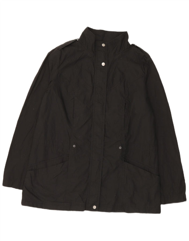 Zara Womens Military Jacket UK 16 Large Black