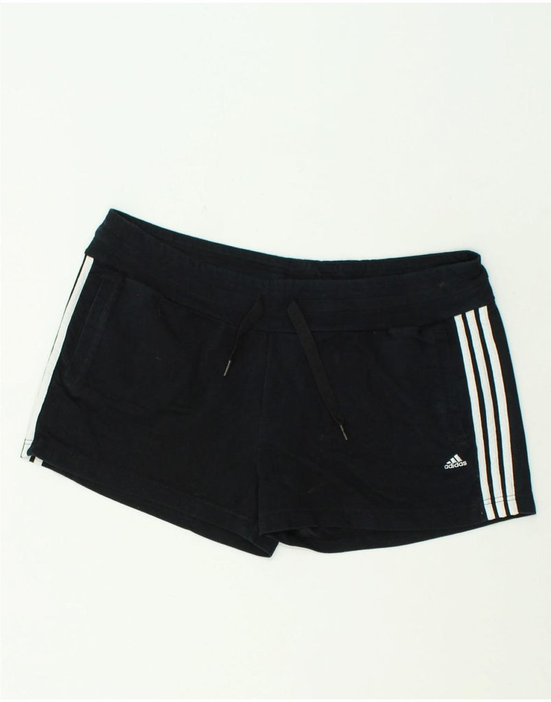 ADIDAS Womens Climalite Sport Shorts UK 20/22 XL Black Cotton | Vintage Adidas | Thrift | Second-Hand Adidas | Used Clothing | Messina Hembry 