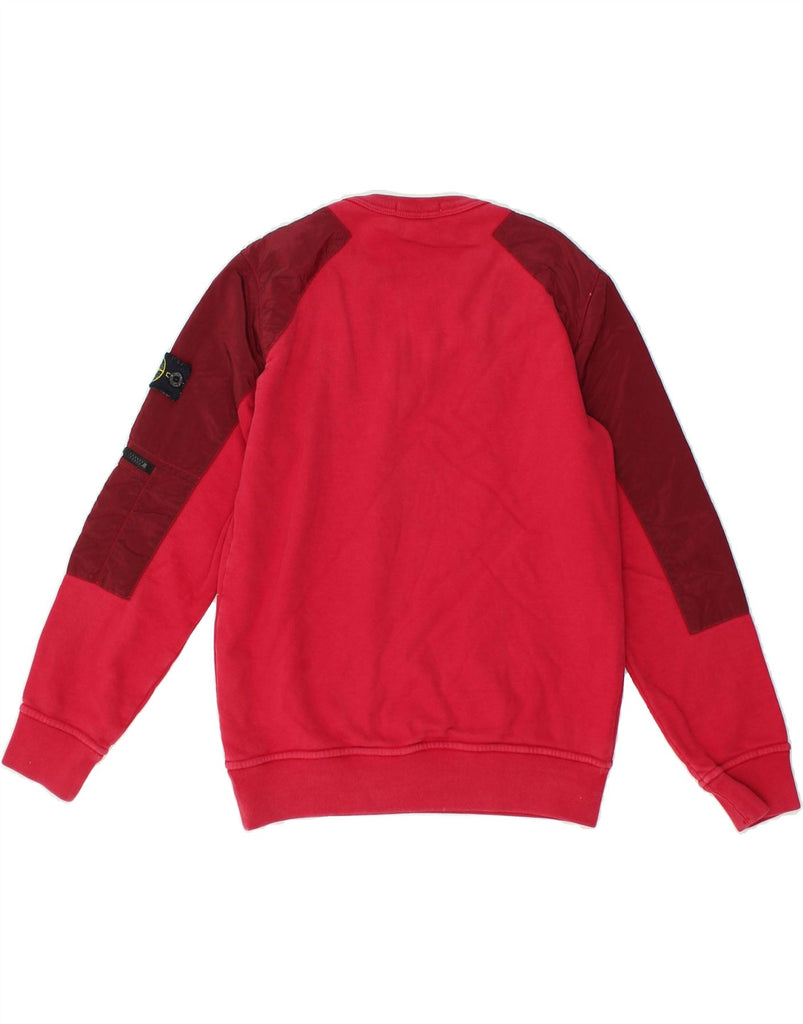 STONE ISLAND Boys Sweatshirt Jumper 9-10 Years Burgundy Cotton Logo | Vintage Stone Island | Thrift | Second-Hand Stone Island | Used Clothing | Messina Hembry 