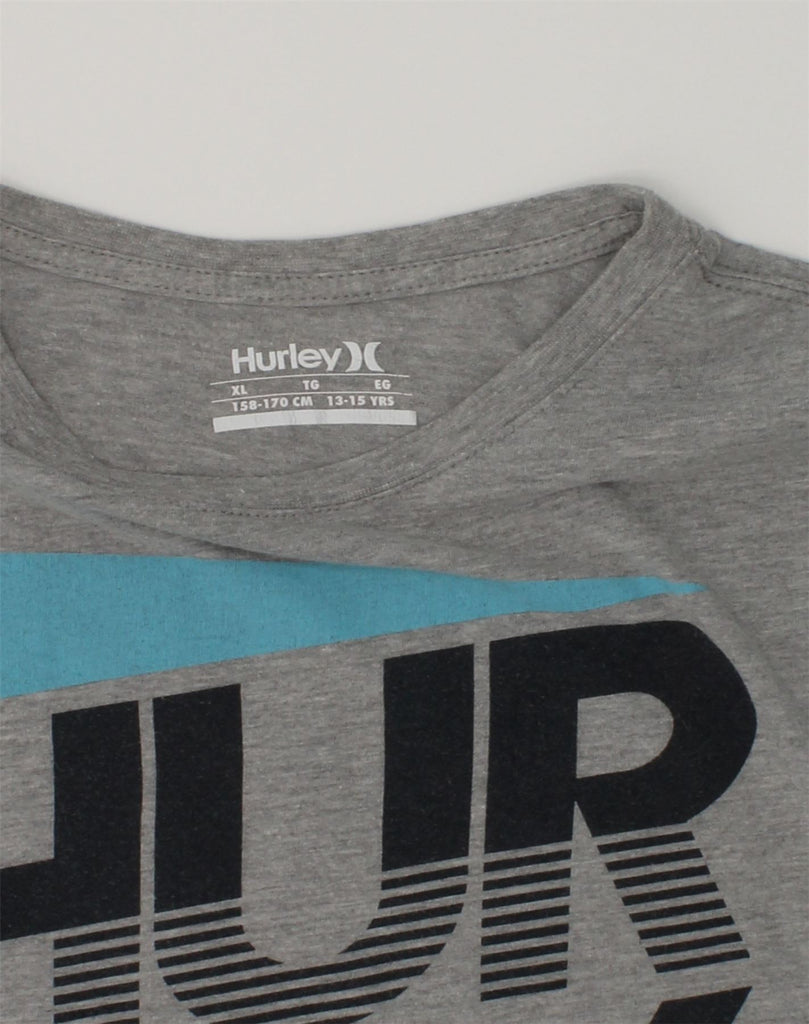 HURLEY Boys Graphic T-Shirt Top 13-14 Years XL Grey Cotton | Vintage Hurley | Thrift | Second-Hand Hurley | Used Clothing | Messina Hembry 