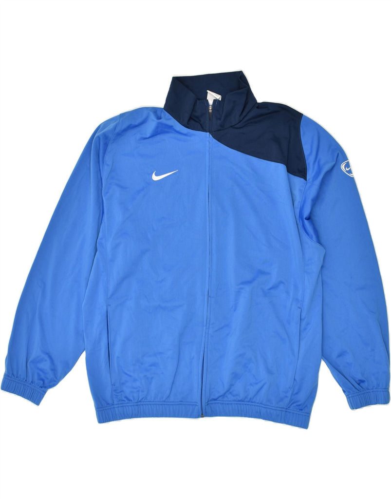 NIKE Mens Tracksuit Top Jacket Size 41/43 XL Blue Colourblock Polyester | Vintage Nike | Thrift | Second-Hand Nike | Used Clothing | Messina Hembry 