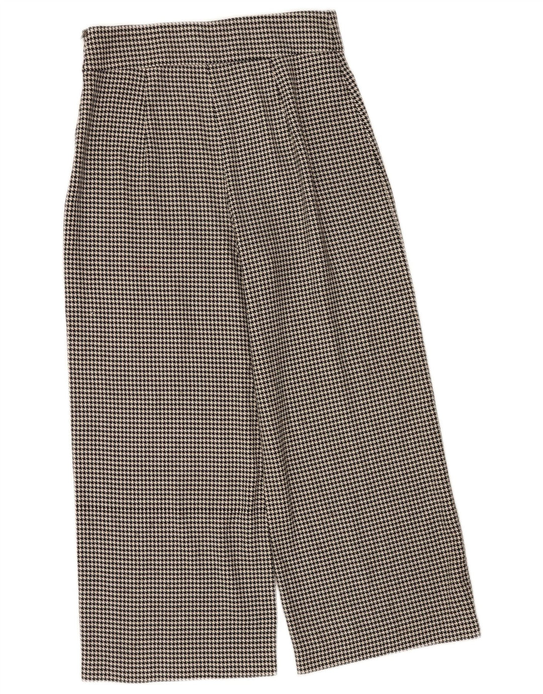 Zara Womens Cropped Trousers Medium W28 L24 Black Houndstooth