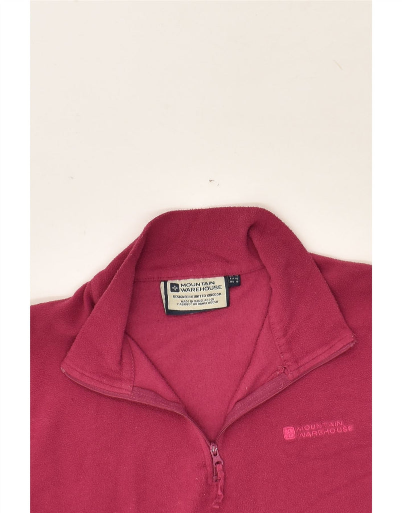 MOUNTAIN WAREHOUSE Womens Zip Neck Fleece Jumper UK 14 Large Pink | Vintage Mountain Warehouse | Thrift | Second-Hand Mountain Warehouse | Used Clothing | Messina Hembry 