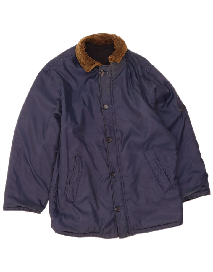 Ivy Oxford Mens Reversible Jacket UK 36 Small Navy Blue Wool