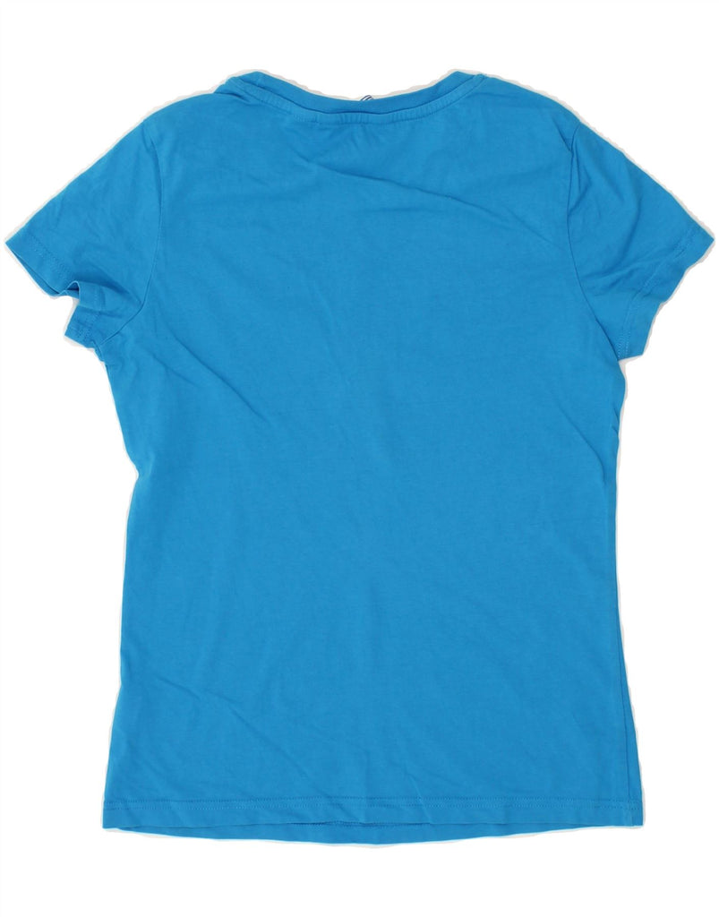 ADIDAS Womens Graphic T-Shirt Top IT 38 XS Blue Cotton Vintage Adidas and Second-Hand Adidas from Messina Hembry 