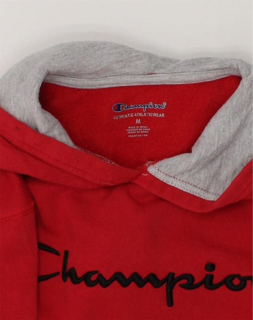 CHAMPION Boys Hooded Hoodie Jumper 12-13 Years Medium Red Cotton | Vintage Champion | Thrift | Second-Hand Champion | Used Clothing | Messina Hembry 