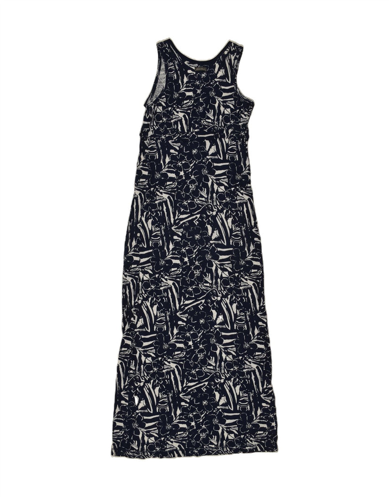 EDDIE BAUER Womens Sleeveless Maxi Dress UK 12  Medium Navy Blue Floral | Vintage Eddie Bauer | Thrift | Second-Hand Eddie Bauer | Used Clothing | Messina Hembry 