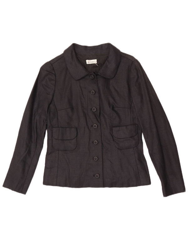 Vintage Womens 7 button Blazer Jacket UK 8 Small Black