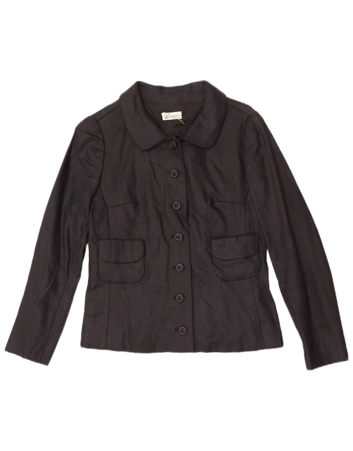 Vintage Womens 7 button Blazer Jacket UK 8 Small Black