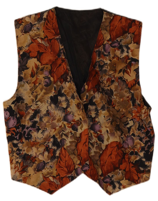 Vintage Womens Waistcoat UK 12 Medium Multicoloured Floral