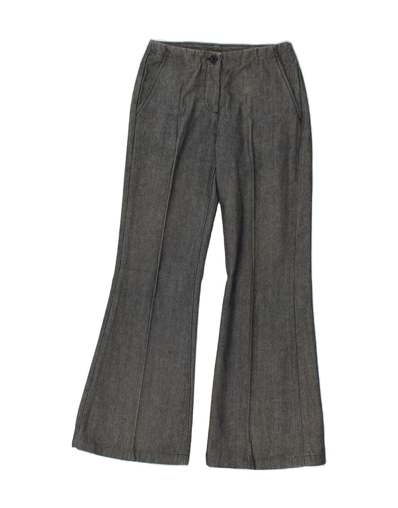 BENETTON Womens Flare Casual Trousers IT 40 Small W26 L31 Grey Cotton | Vintage Benetton | Thrift | Second-Hand Benetton | Used Clothing | Messina Hembry 