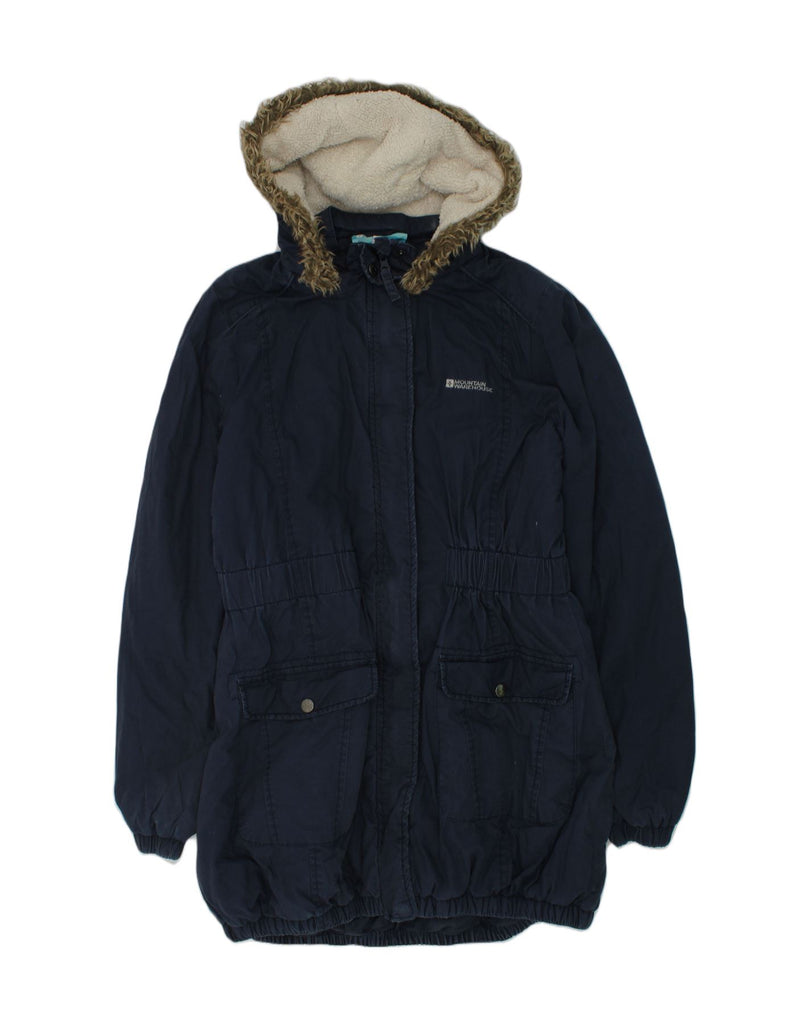 MOUNTAIN WAREHOUSE Girls Hooded Parka Jacket 12-13 Years Navy Blue Cotton | Vintage Mountain Warehouse | Thrift | Second-Hand Mountain Warehouse | Used Clothing | Messina Hembry 