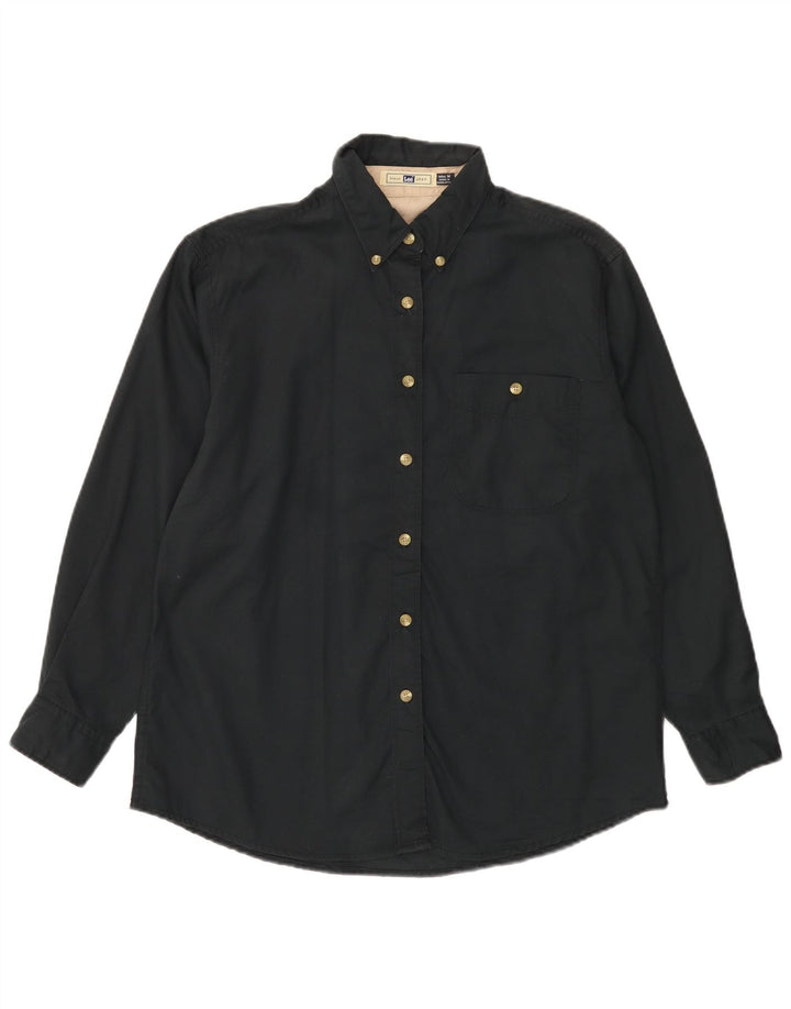 LEE Womens Oversized Shirt UK 14 Medium Black Cotton