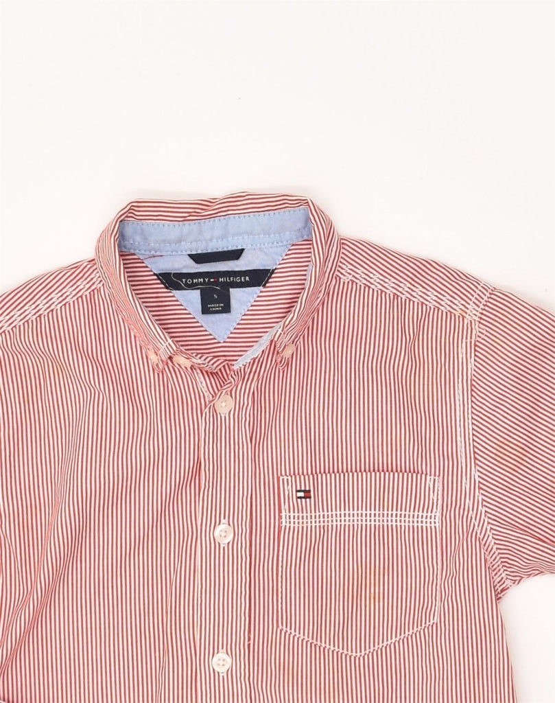 TOMMY HILFIGER Boys Shirt 4-5 Years Red Striped Cotton | Vintage Tommy Hilfiger | Thrift | Second-Hand Tommy Hilfiger | Used Clothing | Messina Hembry 