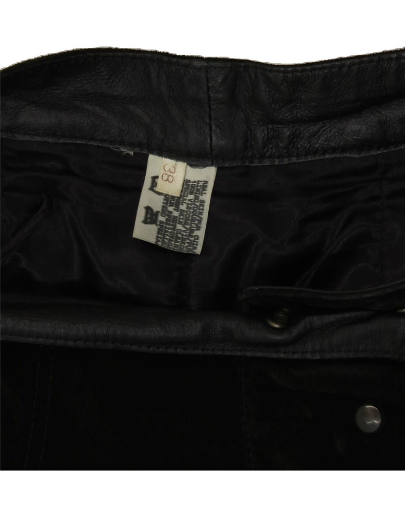 VINTAGE Womens Tapered Suede Trousers EU 38 Medium W28 L27 Black Patchwork Vintage Vintage and Second-Hand Vintage from Messina Hembry 