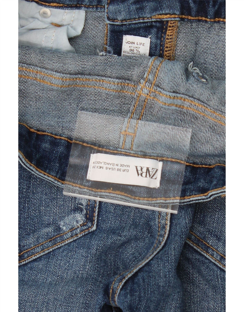 ZARA Womens Distressed Skinny Jeans EU 38 Small W28 L26 Blue Cotton Vintage Zara and Second-Hand Zara from Messina Hembry 