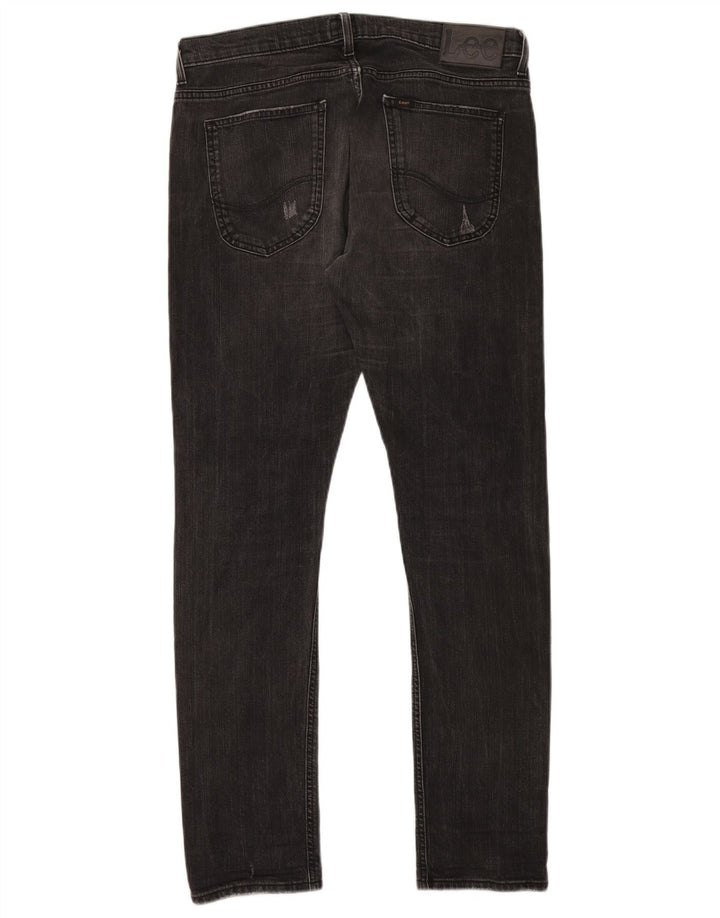 Lee Mens Luke Distressed Slim Jeans W34 L32 Black Cotton