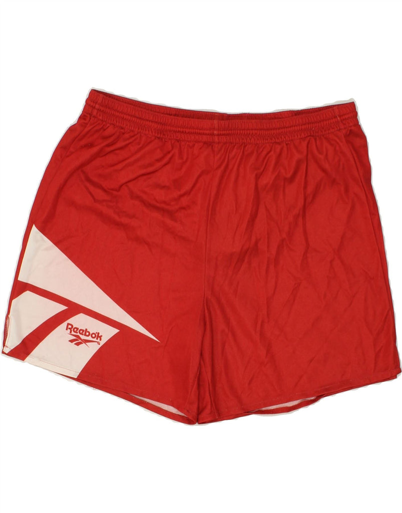 REEBOK Mens Graphic Sport Shorts Large Red | Vintage Reebok | Thrift | Second-Hand Reebok | Used Clothing | Messina Hembry 