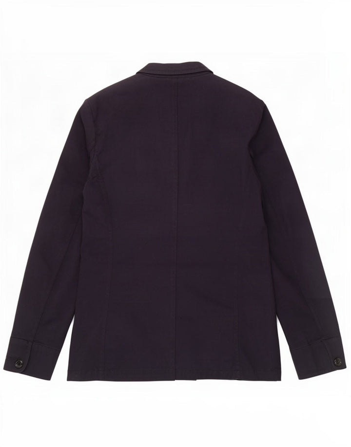 Zara Mens Double Breasted Blazer Jacket UK 38 Medium Navy Blue Cotton