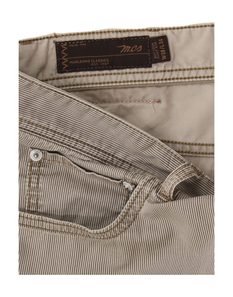 MARLBORO CLASSICS Mens Straight Casual Trousers W38 L34 Grey Pinstripe Vintage Marlboro Classics and Second-Hand Marlboro Classics from Messina Hembry 