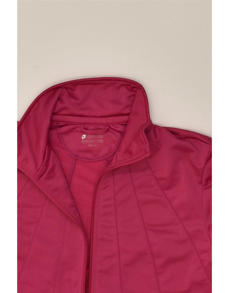 LOTTO Womens Tracksuit Top Jacket UK 18 XL Pink Polyester | Vintage Lotto | Thrift | Second-Hand Lotto | Used Clothing | Messina Hembry 