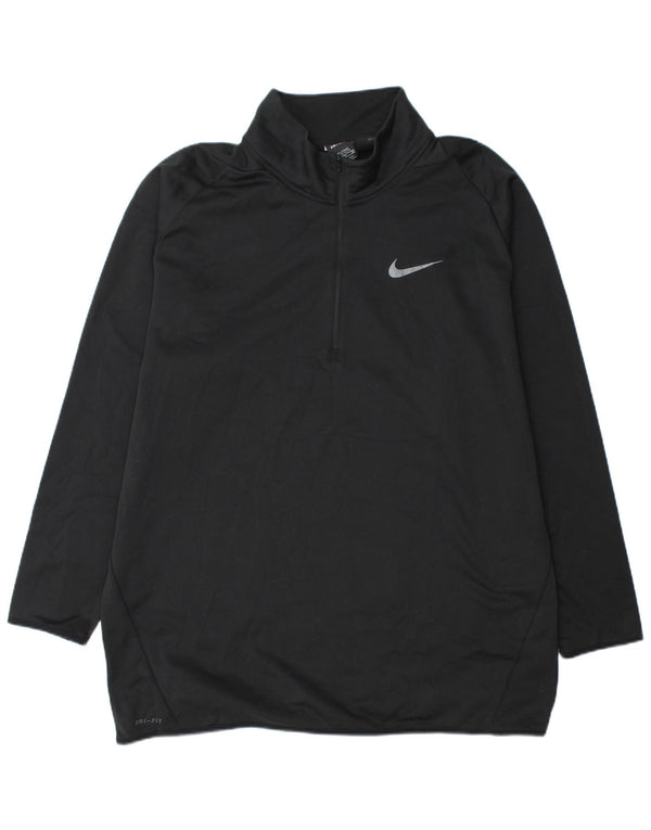 Nike Mens Tall Zip Neck Sweatshirt Jumper 3XL Black Polyester