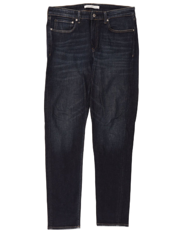 Calvin Klein Mens Skinny Jeans W32 L32 Navy Blue Cotton