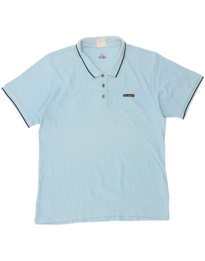 ADIDAS Mens Polo Shirt Large Blue Cotton Vintage Adidas and Second-Hand Adidas from Messina Hembry 