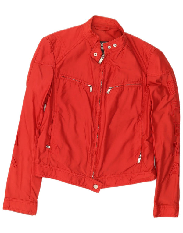 Brema Womens Biker Jacket IT 44 Medium Red Polyamide
