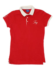 FAY Womens Polo Shirt UK 14 Medium Red Cotton