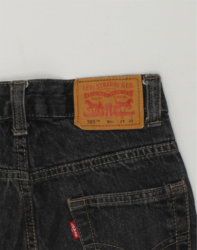 LEVI'S Boys 505 Straight Jeans 7-8 Years W24 L22 Black Cotton | Vintage Levi's | Thrift | Second-Hand Levi's | Used Clothing | Messina Hembry 