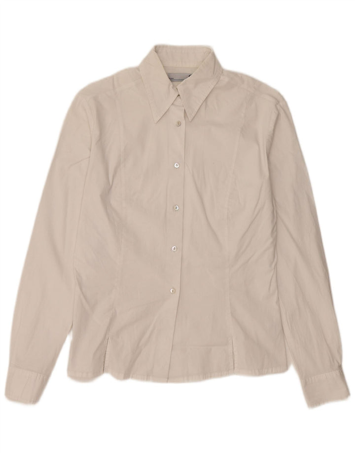 Sergio Tacchini Womens Shirt UK 14 Large White Cotton
