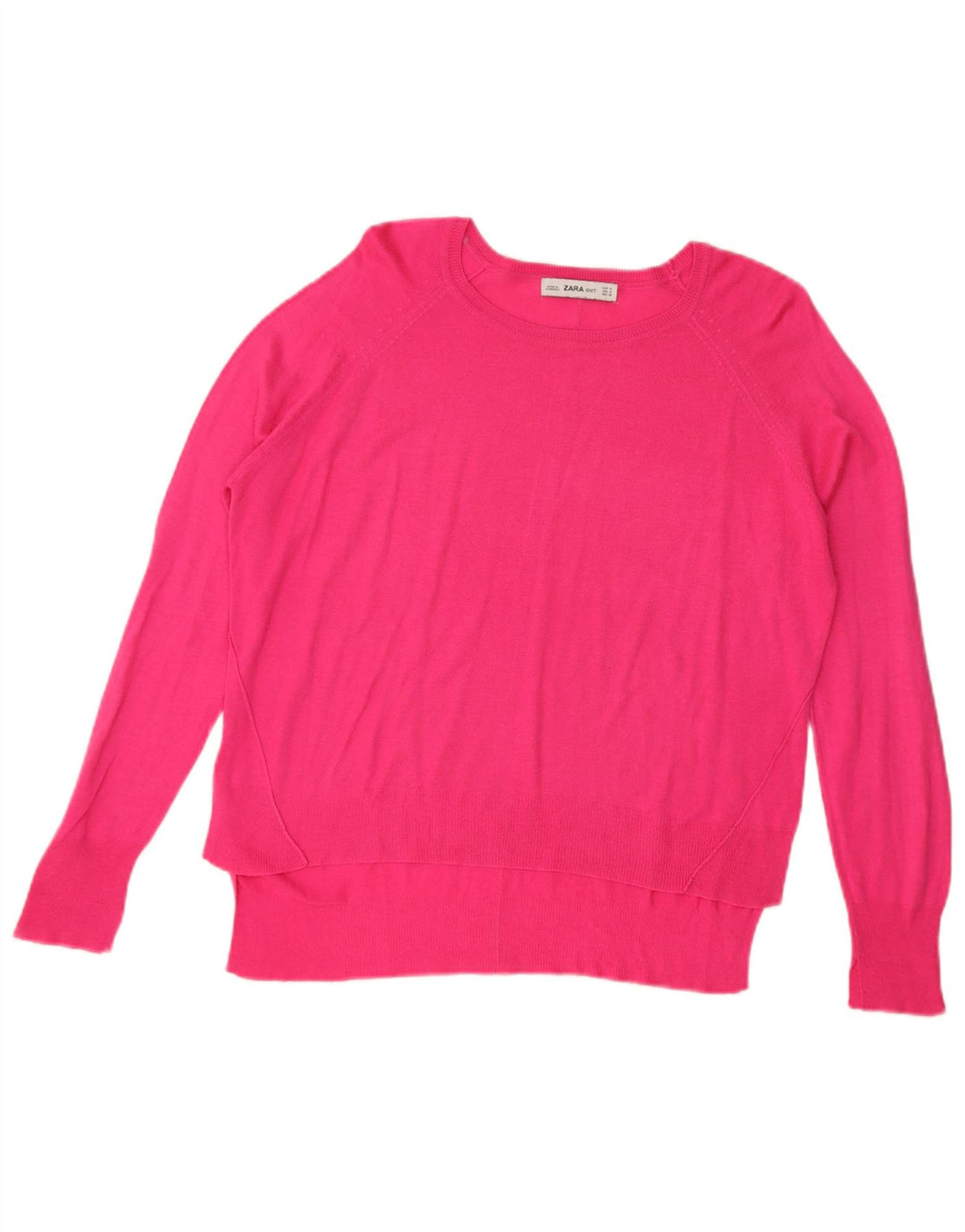 Zara Womens Oversized Boat Neck Jumper Sweater UK 14 Medium Pink