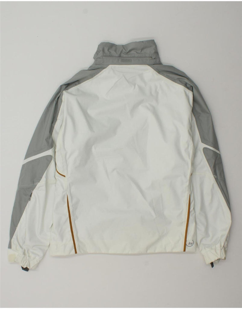 DECATHLON CREATION Mens Quechua Rain Jacket EU 46 Small White Colourblock Vintage Decathlon Creation and Second-Hand Decathlon Creation from Messina Hembry 