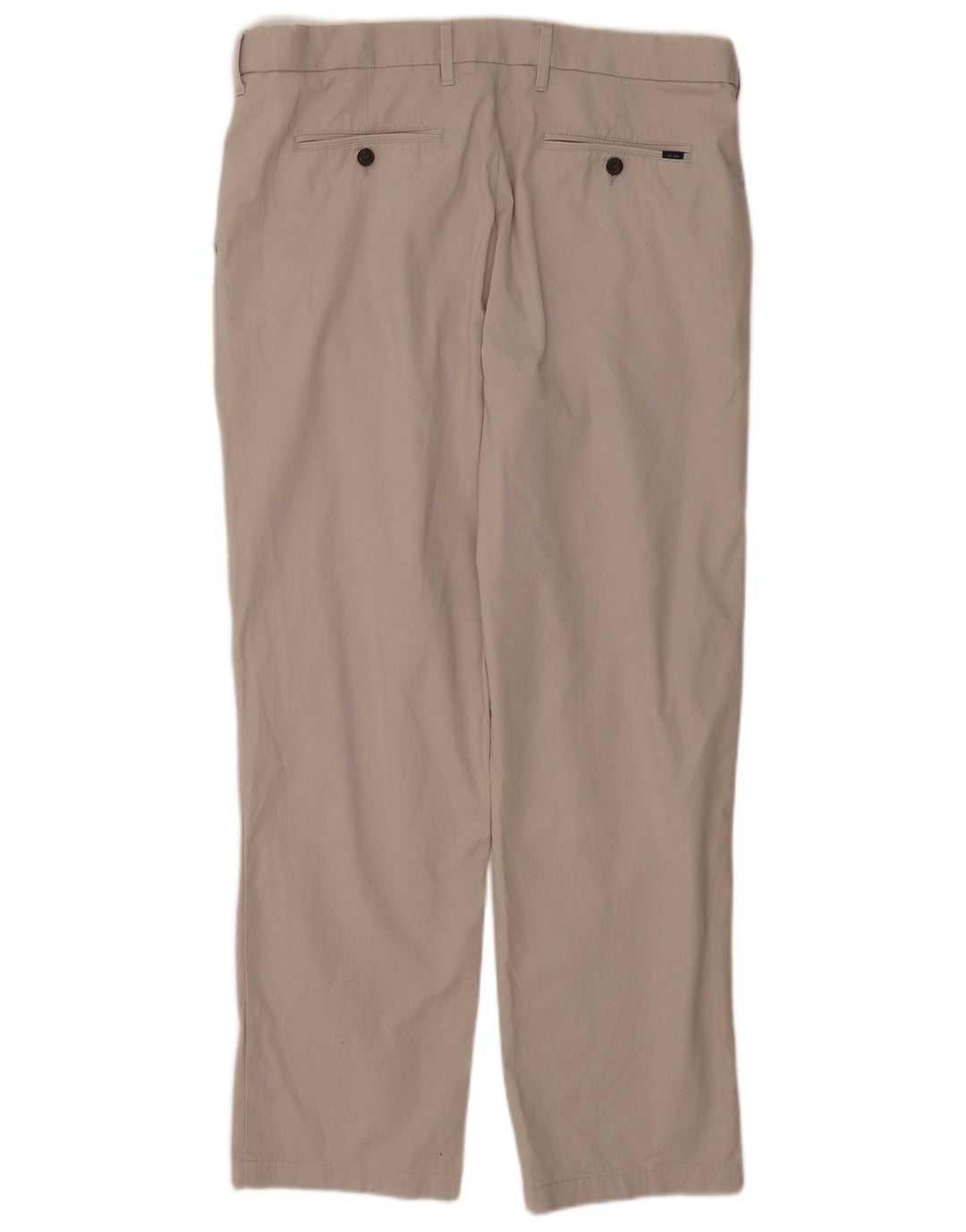 Marks & Spencer Mens Straight Suit Trousers W36 L31 Beige Cotton