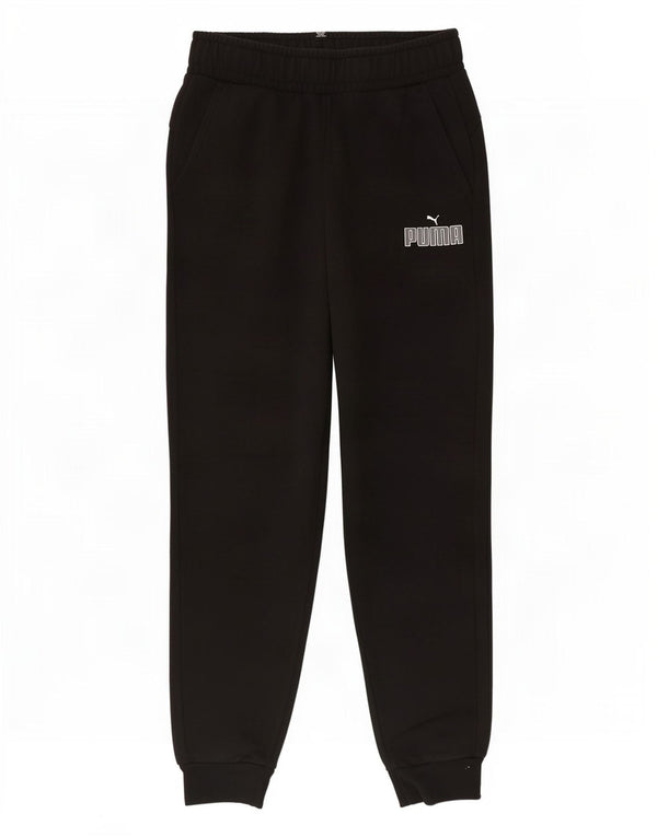 Puma Boys Graphic Tracksuit Trousers Joggers 13-14 Years Black Cotton