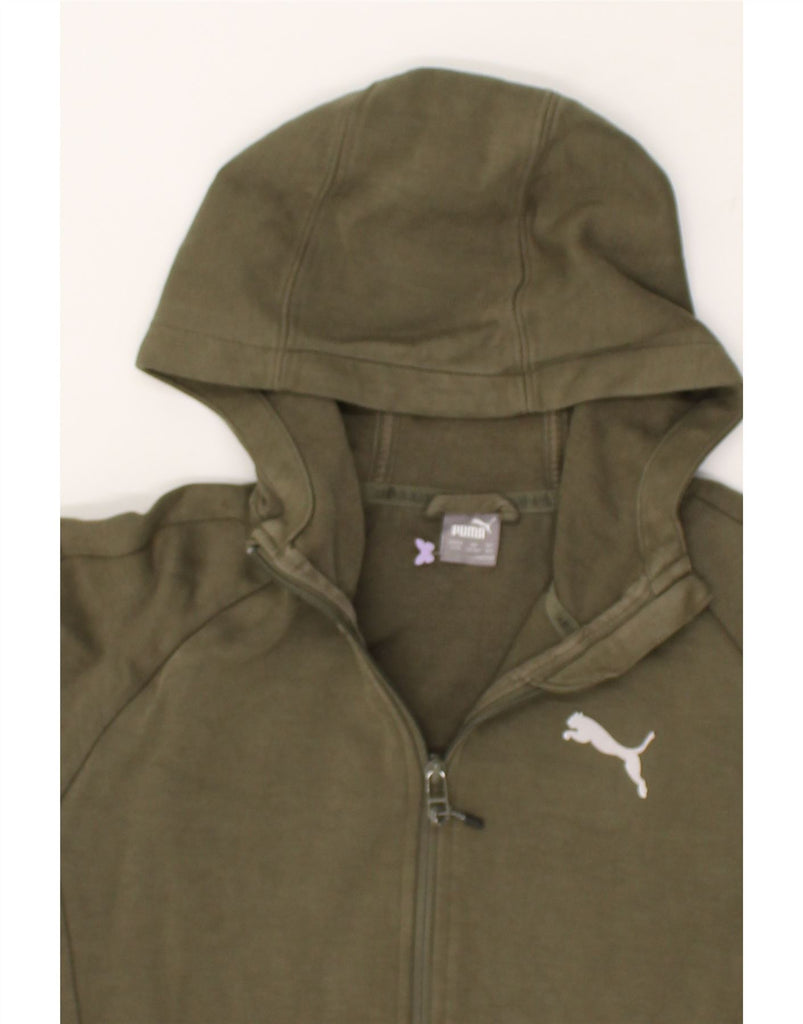 PUMA Boys Zip Hoodie Sweater 13-14 Years Khaki Cotton | Vintage Puma | Thrift | Second-Hand Puma | Used Clothing | Messina Hembry 