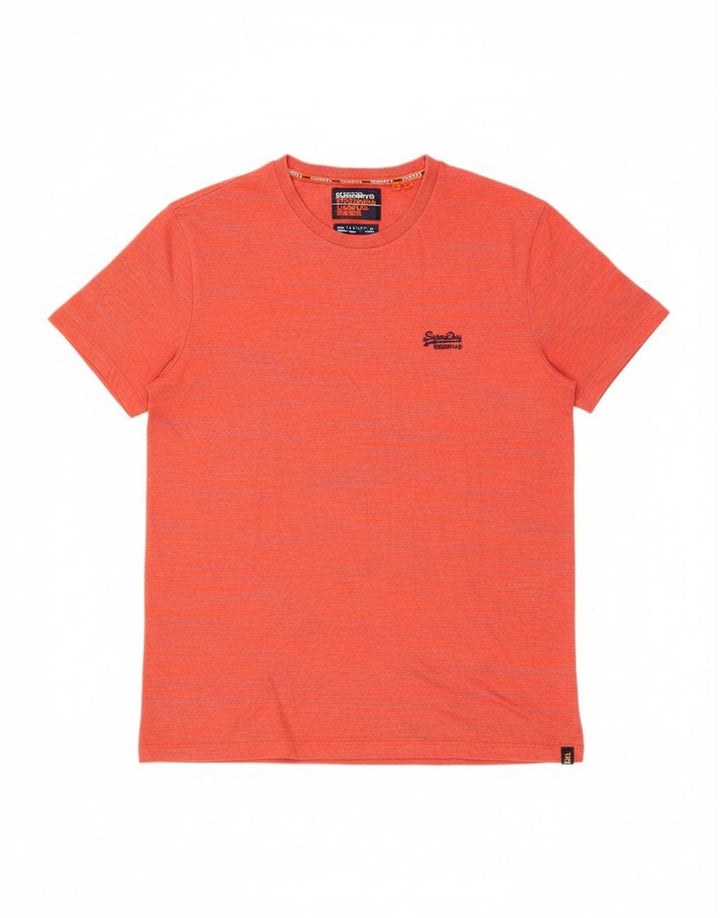 Superdry Mens T-Shirt Top 2XL Orange Flecked Cotton