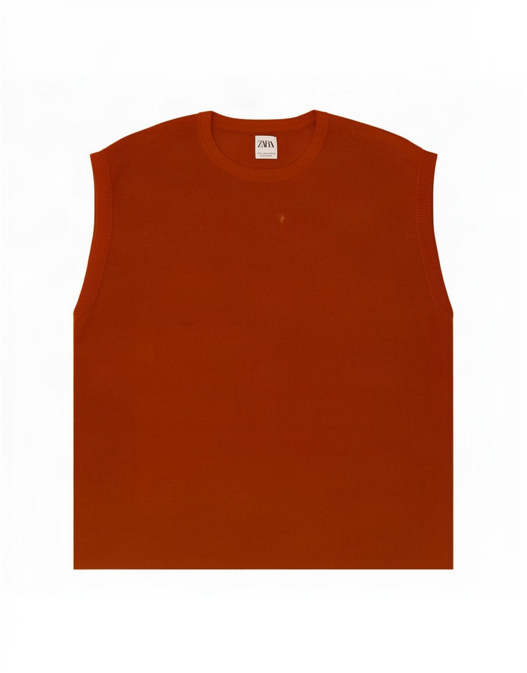 Zara Mens Vest Top XL Orange Cotton