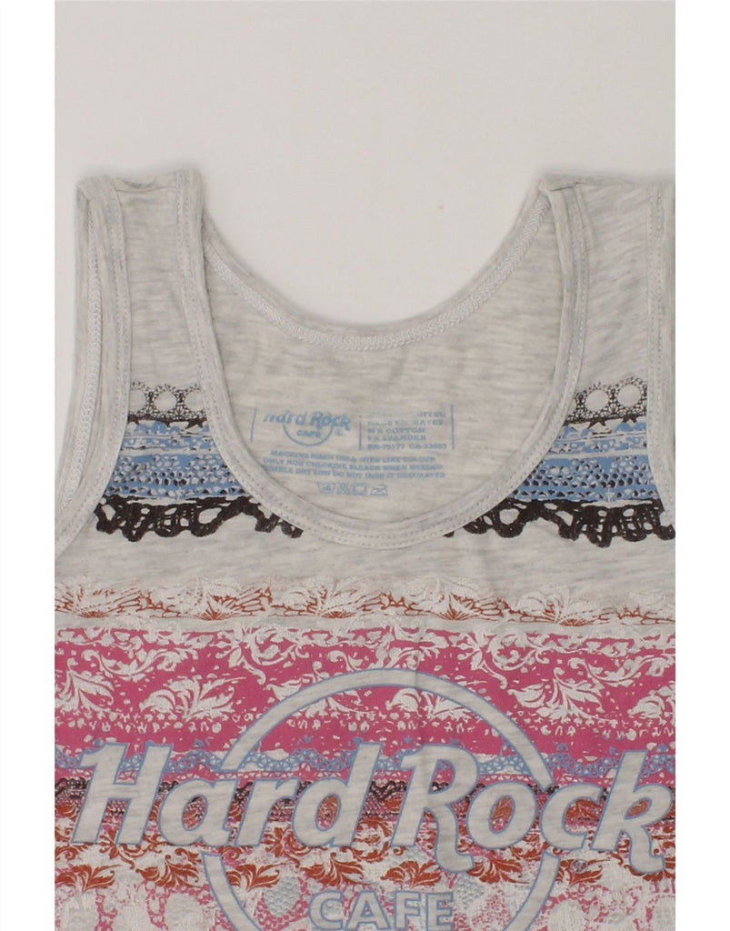 HARD ROCK CAFE Girls London Graphic Vest Top 2-3 Years Grey Fair Isle | Vintage Hard Rock Cafe | Thrift | Second-Hand Hard Rock Cafe | Used Clothing | Messina Hembry 