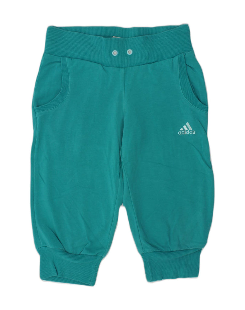 ADIDAS Girls Tracksuit Trousers Joggers 7-8 Years Turquoise Cotton | Vintage Adidas | Thrift | Second-Hand Adidas | Used Clothing | Messina Hembry 