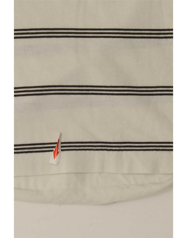 Adidas Mens Polo Shirt Medium White Striped