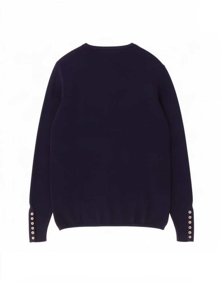 Zara Womens Cardigan Sweater UK 12 Medium Navy Blue Viscose