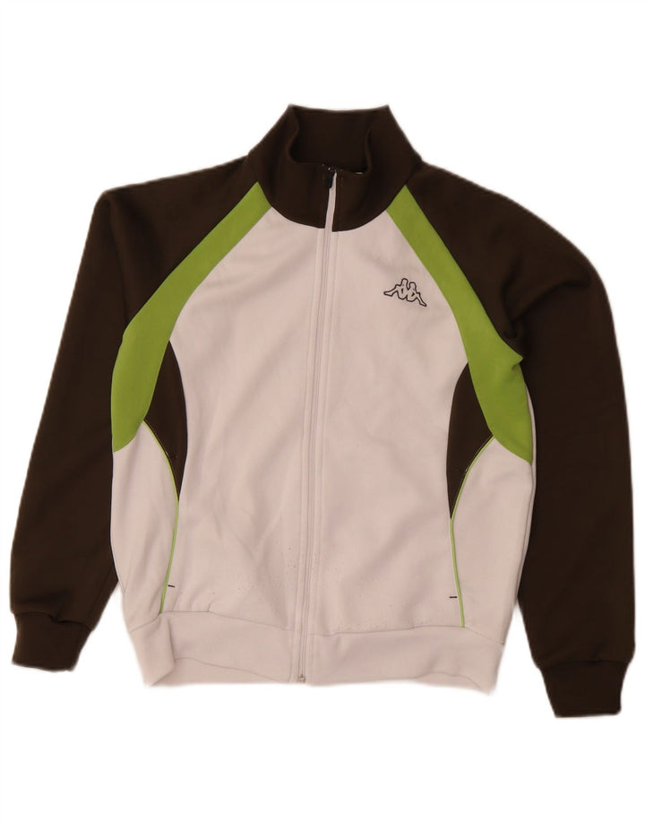 Kappa Womens Tracksuit Top Jacket UK 14 Medium White Colourblock Polyester