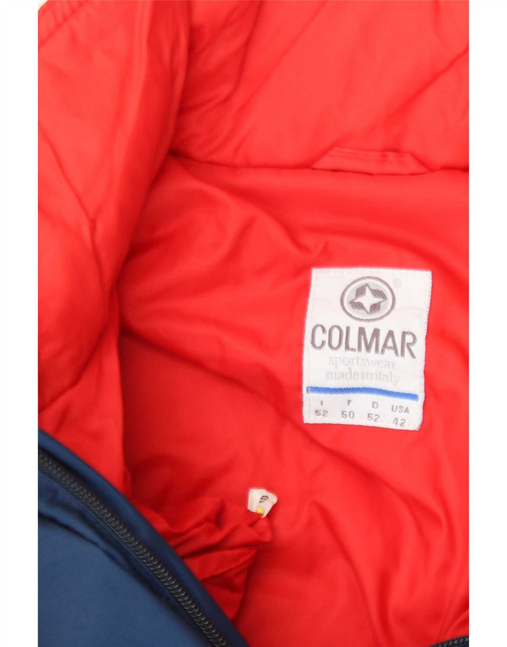 Colmar Mens Hooded Ski Jacket IT 52 Large Navy Blue Colourblock