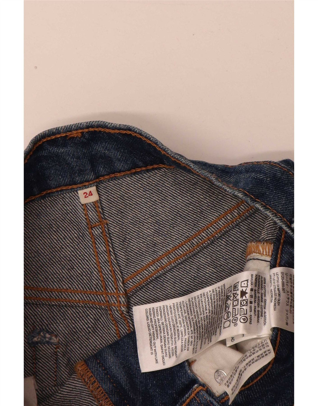 Levi's Womens Distressed Denim Skirt W24 XS Blue Cotton