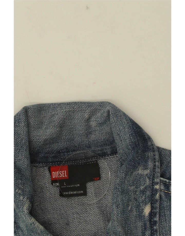 Diesel Mens Denim Gilet UK 40 Large Blue Cotton