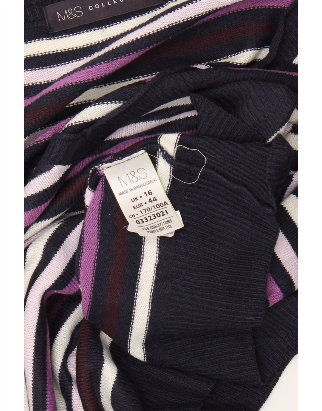 MARKS & SPENCER Womens V-Neck Jumper Sweater UK 16 Large  Multicoloured Vintage Marks & Spencer and Second-Hand Marks & Spencer from Messina Hembry 
