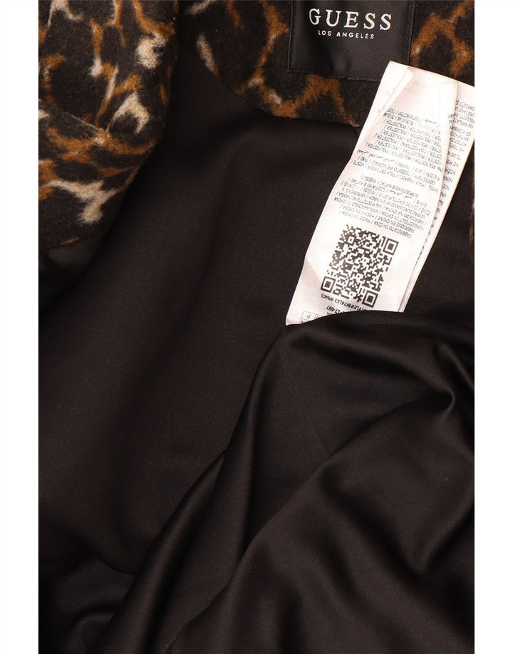 GUESS Womens Loose Fit Overcoat UK 6 XS  Multicoloured Animal Print